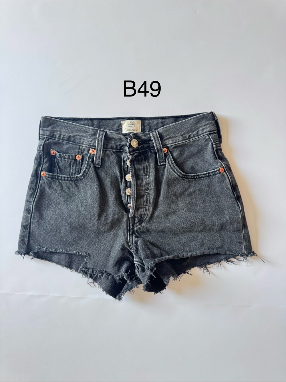 Levi's Black High-Rise Button-Fly Cutoff Denim Shorts